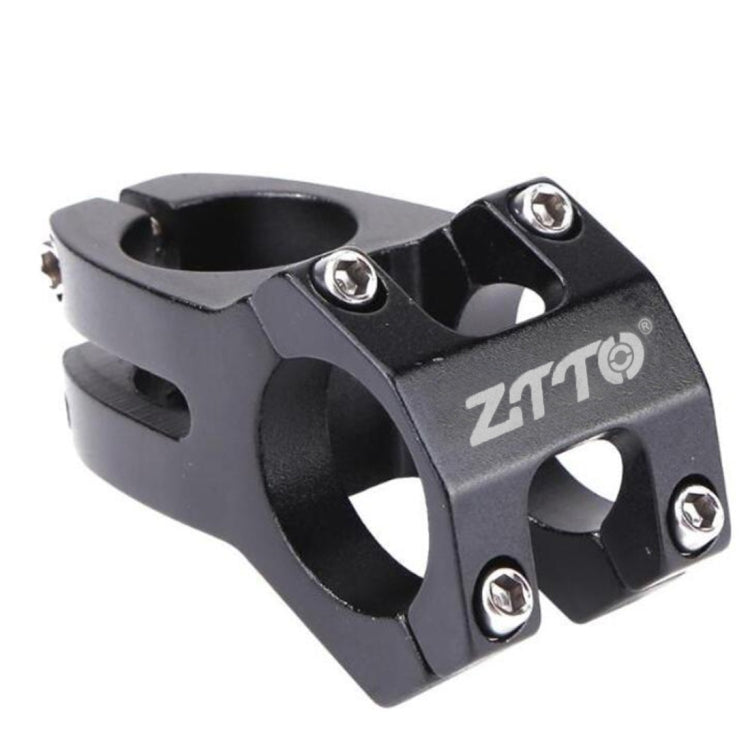 Black MTB handlebar stem clamp with four silver bolts and ZTTO logo