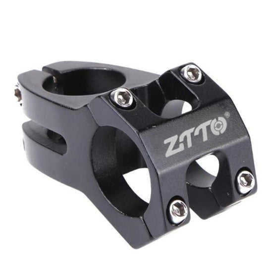 Black MTB handlebar stem clamp with four silver bolts and ZTTO logo
