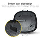 Bottom view of dark grill plate with center knob and locking card-slot design