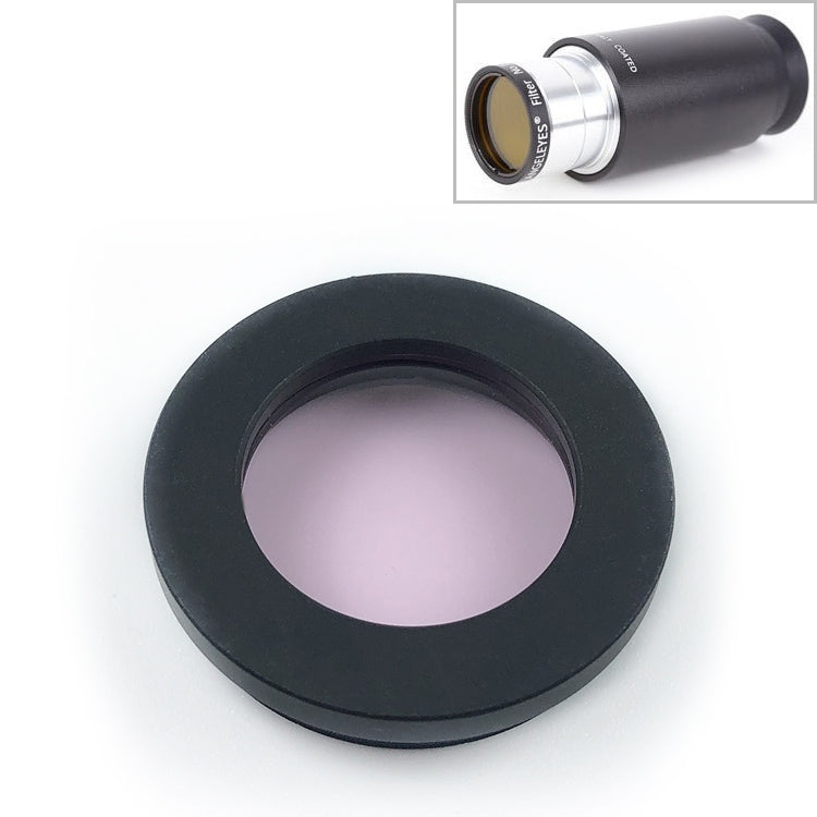 1.25-inch astronomical telescope filter with purple lens and black housing