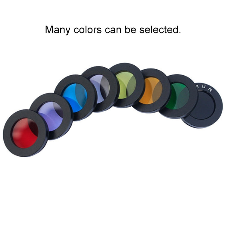 Set of 1.25-inch telescope color filters with multiple lens colors in black rims