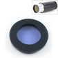 1.25-inch telescope color filter with purple-tinted lens in a black frame