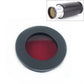1.25-inch telescope color filter with red-tinted lens and black outer rim