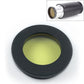 1.25-inch telescope color filter with yellow-green tinted lens in black ring