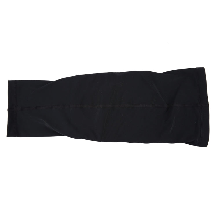 Black long knee support guard with raised textured honeycomb-style center.