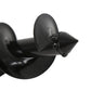 Close-up of black spiral drill tip and cutting flutes on alloy auger