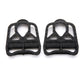 Pair black KEO-style cycling pedals showing platform clips
