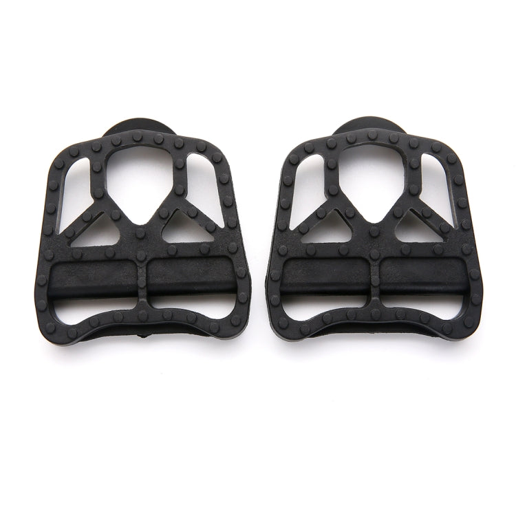 Pair black KEO-style cycling pedals showing platform clips