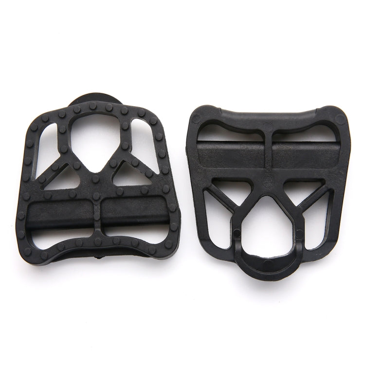Black KEO-style bike pedal pair, side view of locking platforms