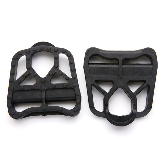 Black KEO-style bike pedal pair, side view of locking platforms