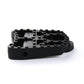 Underside of black KEO-style pedal bases with multiple grip pins