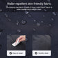 Blue sleeping bag fabric with water droplets, water-repellent surface