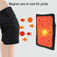 Black knee pads with circular heating indicator panel on front