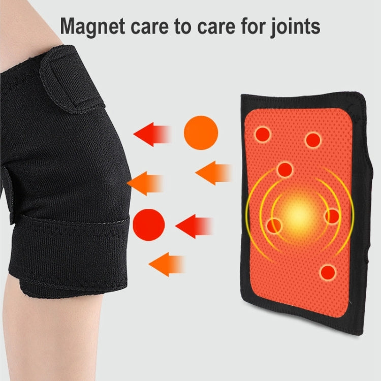 Black knee pads with circular heating indicator panel on front