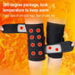 Black knee pads with red heating panel and white grip strap details