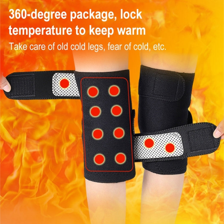 Black knee pads with red heating panel and white grip strap details