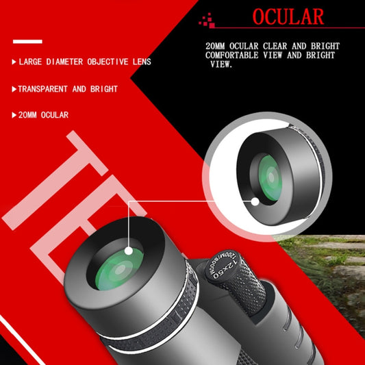 Night vision monocular telescope with green lens, textured focus grip, and silver eyepiece