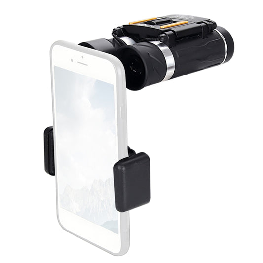 Night vision binocular telescope with smartphone holder, black and silver body