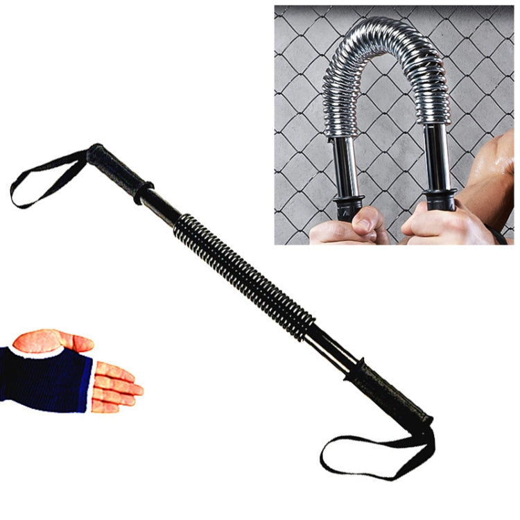 Black spring hand grip strengthener with wrist hand guard straps