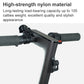 Black front hawk hook holder attached near scooter handlebar, U-shaped