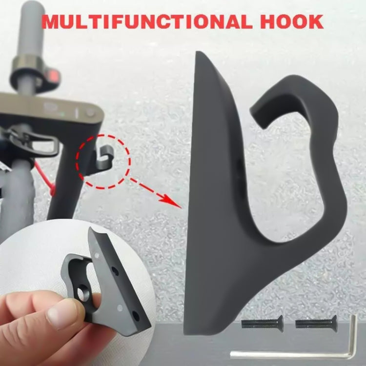 Black U-shaped front hawk hook holder with mounting bracket and screws