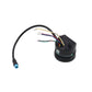 Electric scooter dashboard wiring module, black cylinder with multi-color cable connector