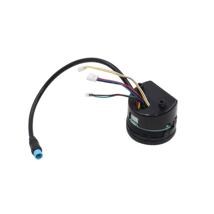 Electric scooter dashboard wiring module, black cylinder with multi-color cable connector