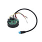Electric scooter dashboard control board assembly with green PCB and black housing