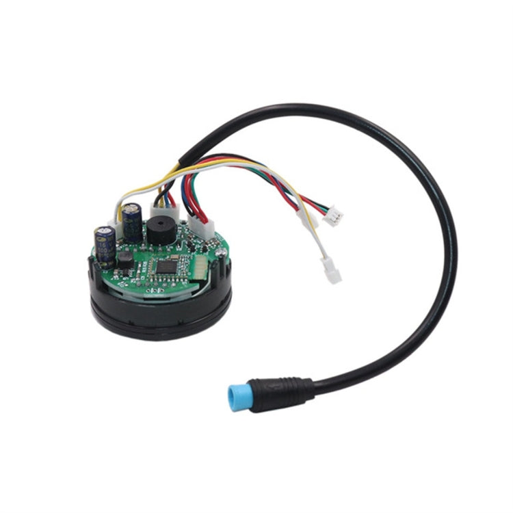 Electric scooter dashboard control board assembly with green PCB and black housing