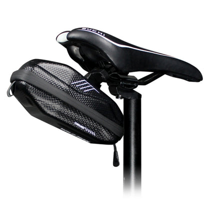 Black waterproof MTB front handlebar bag set with carbon-texture phone pouch