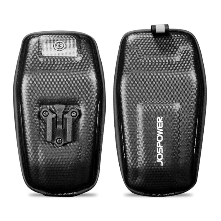 Two-piece black and gray carbon-texture handlebar phone bag with mounting plate