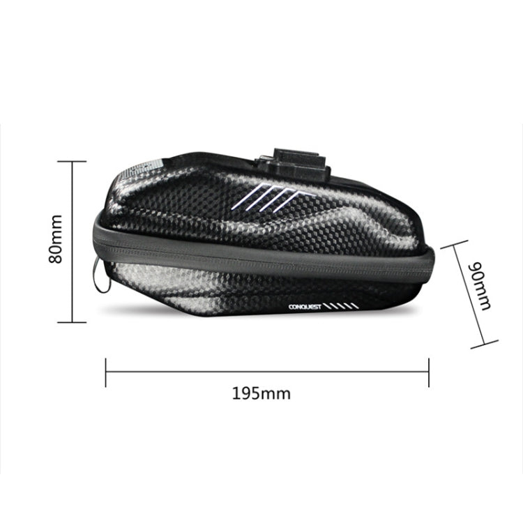 Compact black carbon-texture zip handlebar phone pouch with mounting strap