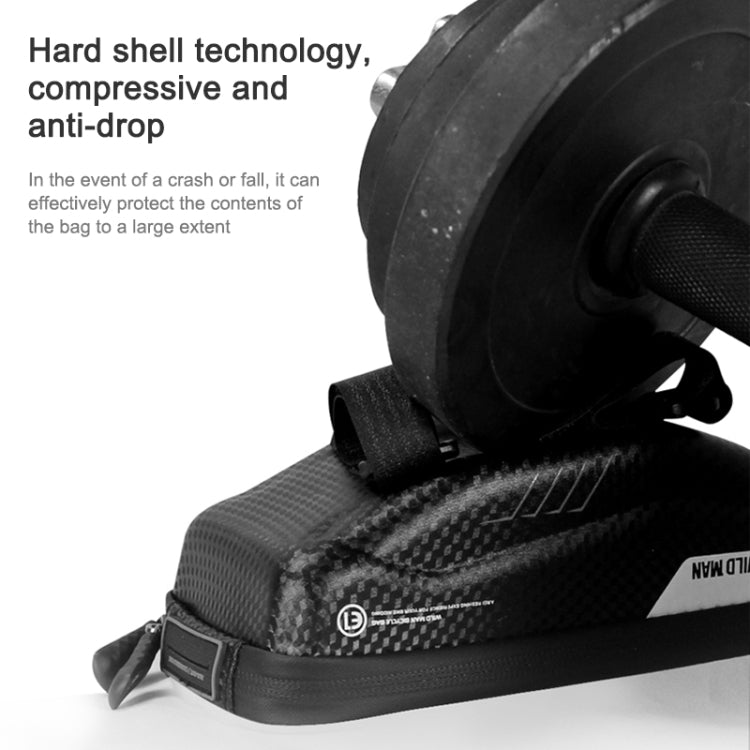 WILD MAN E1 front bike phone bag with hard-shell protection and anti-drop padding
