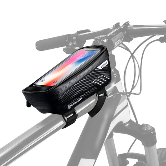 WILD MAN E2 waterproof front bicycle bag with clear phone window mounted on handlebars