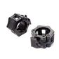 Black plastic barbell lock collars, pair of adjustable clamps for 25mm bar