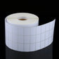 Curved roll of white 20x30 mm label stickers with grid cells
