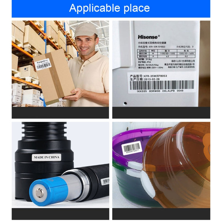 Label sticker sheets with barcodes shown in printer-ready closeups