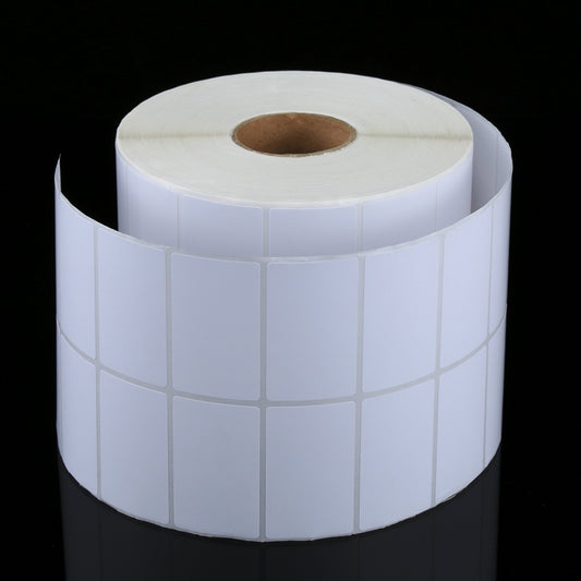30x50mm white label sticker roll, round core with grid label faces