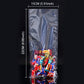 Clear 15x22 cm vertical vacuum bag with red-blue snack pieces inside, transparent plastic