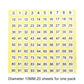 Round 0–99 number sticker sheet with numbered circles, 10mm diameter