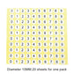 Round shoe size number sticker sheets with digits 0 to 9