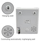Wall-mount electronic time recorder rear panel with speaker and hanging holes, white
