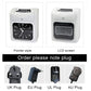 Electronic time recorder shown with pointer clock face and LCD screen; plug options