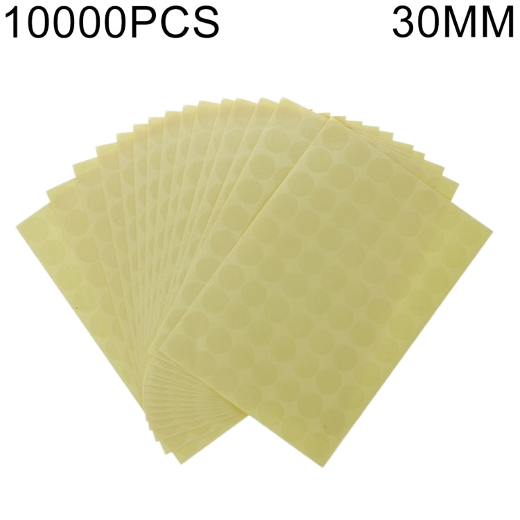 Transparent round self-adhesive sealing stickers, 30mm, stacked sheets