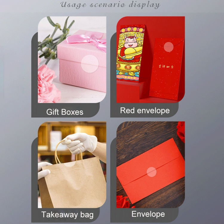 Transparent round self-adhesive sealing stickers used on envelopes and gift boxes
