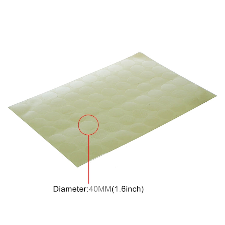 Transparent self-adhesive sealing sticker sheet, 40mm round size indicated