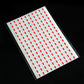 Round self-adhesive arrow rework sticker sheet, red upward arrow icons