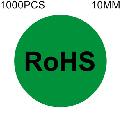 10mm RoHS self-adhesive round label sticker, green circle with RoHS text