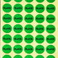 Sheet of round RoHS self-adhesive stickers, multiple green circles with RoHS text