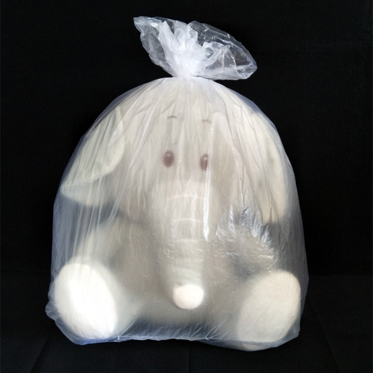 Large white plastic PE bag with tied top, protective dust- and moisture-proof